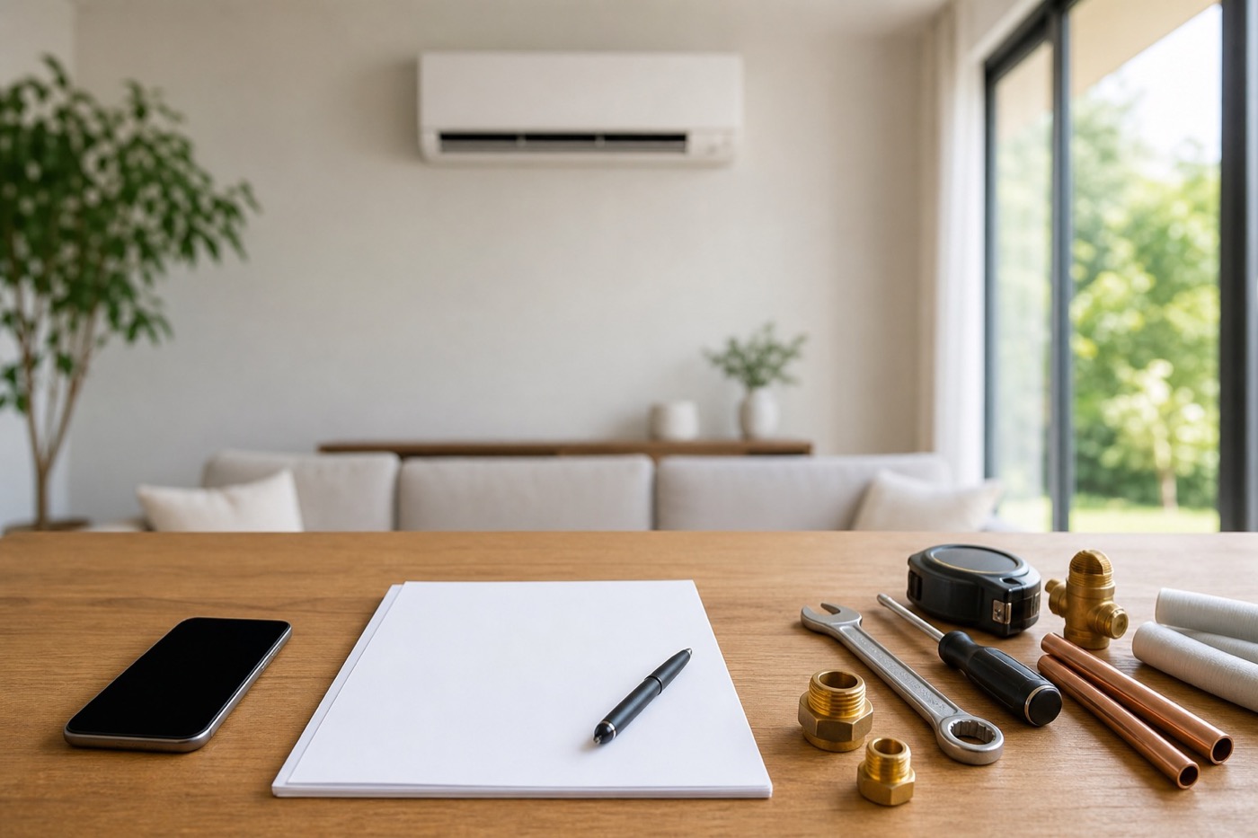 Réglage de la température d'un climatiseur mural à la télécommande